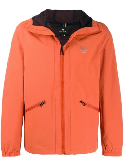 Ps By Paul Smith Reflective Zebra Hooded Jacket In Orange