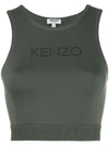 Kenzo Printed Logo Tank Top In Green