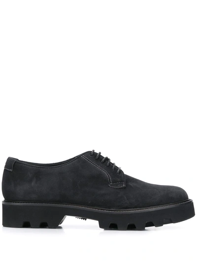Emporio Armani Smooth Lace-up Shoes In Black