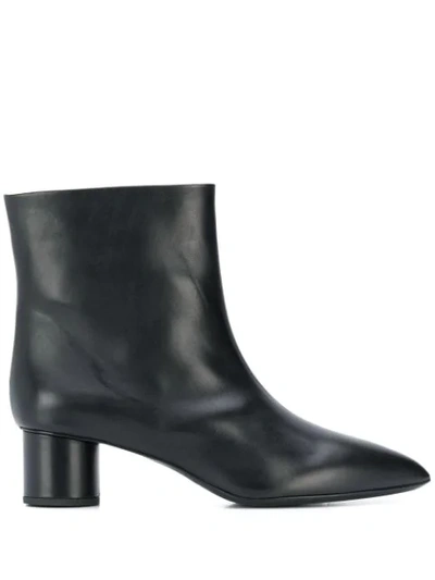 Jil Sander Pointed Ankle Boots In Black