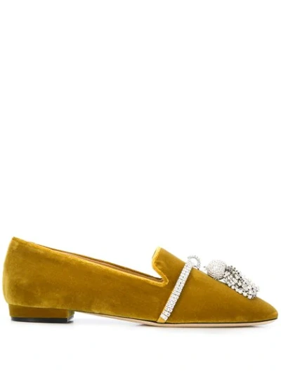 Giannico Louis Crystal-embellished Slipper In Yellow