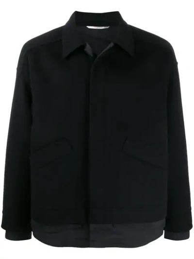 Valentino Layered Effect Shirt Jacket In Black