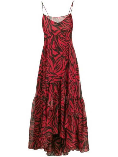 Faith Connexion Zebra Print Maxi Dress In Red