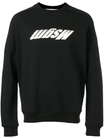Msgm Upside Down Logo Print Sweatshirt In Black