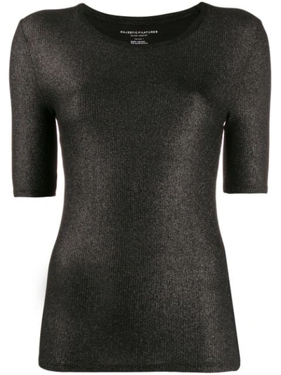 Majestic Camisa Knitted Top In Black