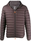 Save The Duck Hooded Padded Jacket In Brown