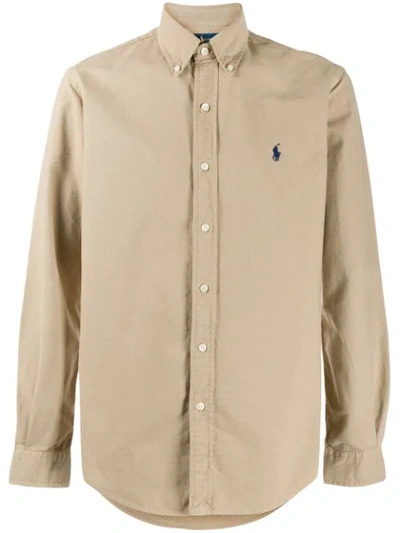 Polo Ralph Lauren Long Sleeve Shirt In Brown