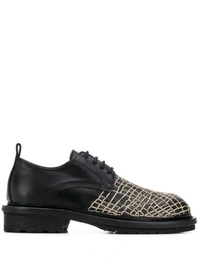 Ann Demeulemeester Web-embroidered Derby Shoes In Black