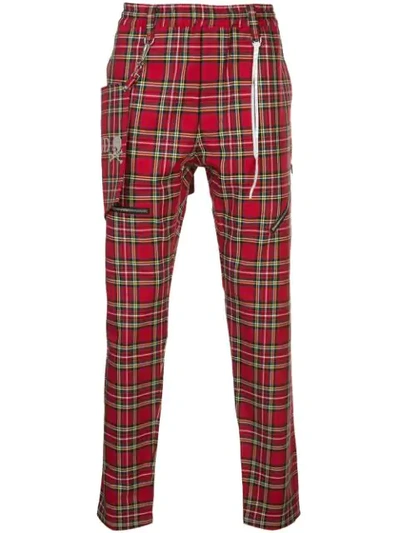 Mastermind Japan Tartan Drop-crotch Trousers In Red