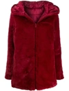 Save The Duck Reversible Faux Fur Coat In Red