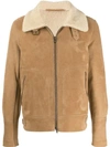 Salvatore Santoro Shearling-trimmed Aviator Coat In Brown