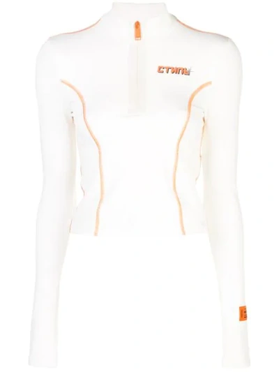 Heron Preston Half-zip Jumper In White