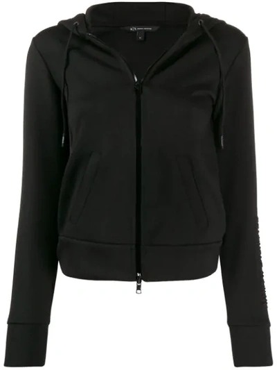 Armani Exchange Zipped Bomber Jacket In Black