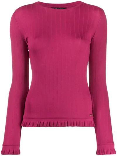 Armani Exchange Round Neck Jumper In Pink