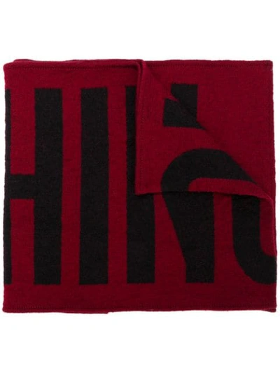 Moschino Monogram Logo Scarf In Red
