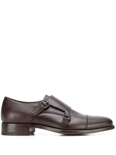 Scarosso Classic Monk Shoes In Brown