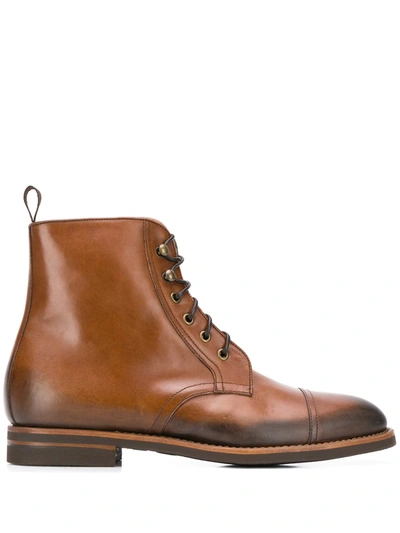 Scarosso Paolo Caramello Lace-up Boots In Brown