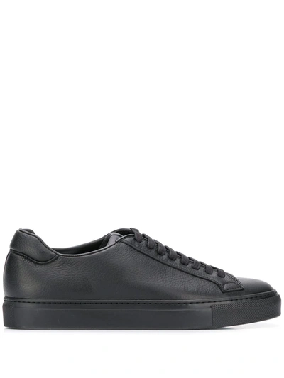 Scarosso Lace-up Low Top Sneakers In Black