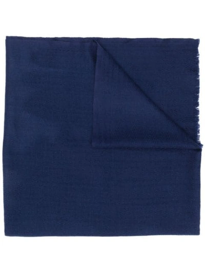 Altea Chevron Knit Textured Scarf In Blue