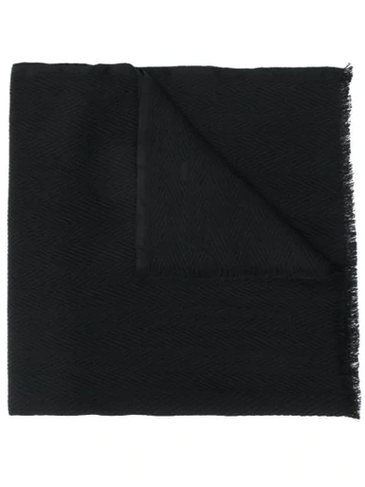 Altea Chevron Knit Textured Scarf In Black