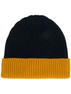 Altea Colour Block Ribbed Hat In Blue ,yellow