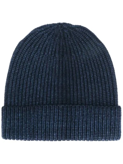 Altea Knitted Beanie Hat In Blue