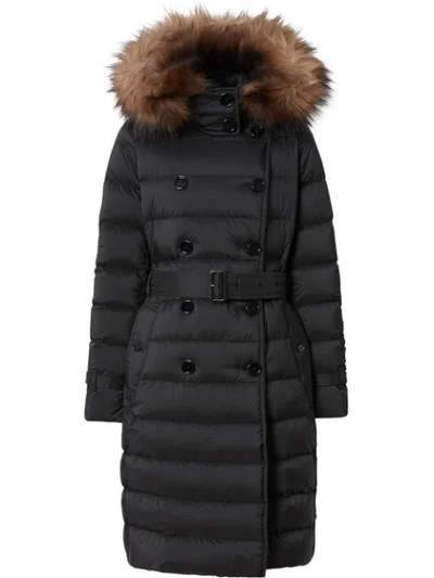 Burberry Detachable Hood Padded Coat In Black