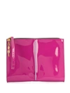 Marni Letter Chain Glossy Clutch In 00c86 Pink