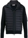Moncler Wool Blend Tricot Down Jacket In Navy