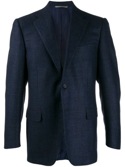 Canali Fitted Single-breasted Blazer In Blue