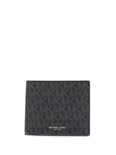 Michael Kors Logo Print Billfold Wallet In Black