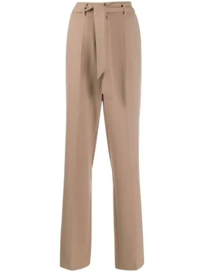 Cambio Belted Tailored Trousers In Neutrals