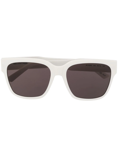 Balenciaga Flat Square-frame Sunglasses In White
