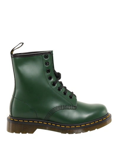 Dr. Martens 1460 Combat Boots In Green Leather