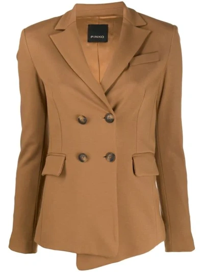 Pinko Double-breasted Blazer In Neutrals