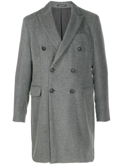 Emporio Armani Doppelreihiger Mantel In Grey