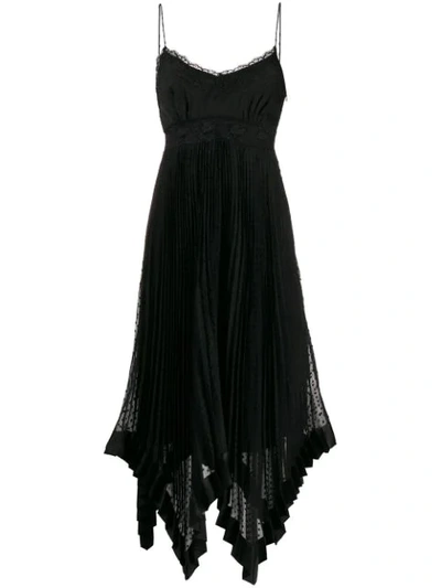 Zimmermann Asymmetric Pleated Dress In Black
