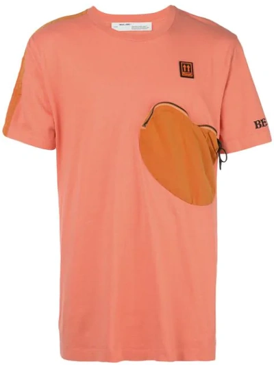 Off-white Pocket Detail T-shirt In Orange