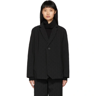 Issey Miyake Geometric Single-breasted Blazer In Black