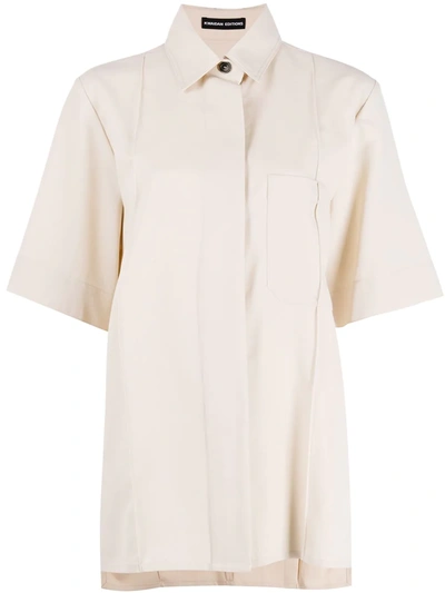 Kwaidan Editions Oversized Longline Shirt In Neutrals