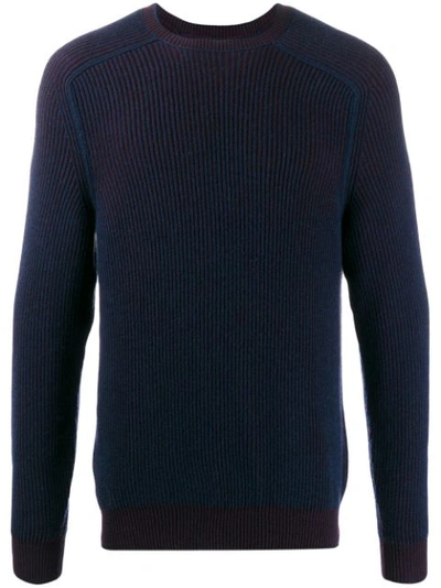 Sease Reversible Ribbed Cashmere Sweater In Blue