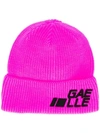 Gaëlle Bonheur Logo Embroidered Beanie Hat In Pink