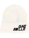 Gaëlle Bonheur Logo Embroidered Beanie Hat In White