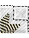 Haider Ackermann Check Printed Silk Scarf In 004 Cream/black/pale Yellow
