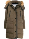 Peuterey Padded Parka Coat In Green