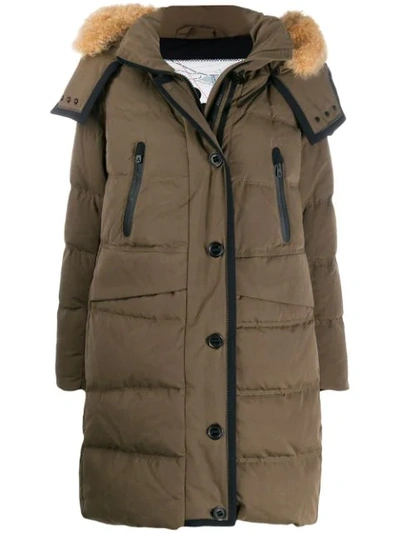 Peuterey Padded Parka Coat In Green