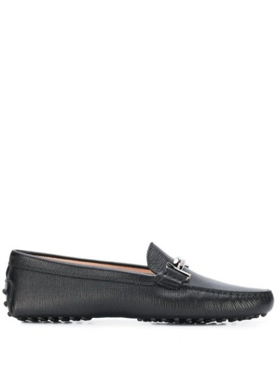 Tod's Bar Embellished Loafers In Black