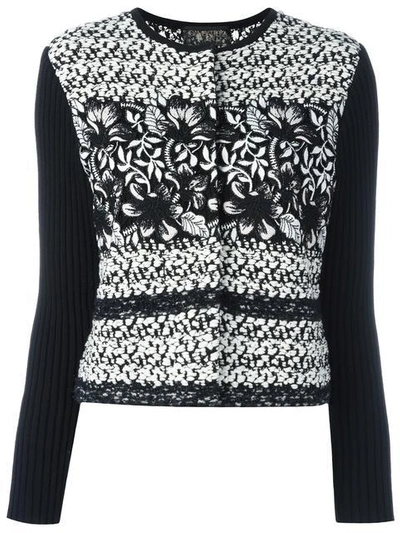 Giambattista Valli Ribbed Sleeve Tweed Jacket In Black