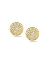 Established Jewelry 18k Diamond Pave Circle Stud Earrings In Gold