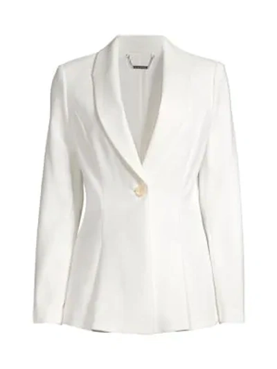 Elie Tahari Arya One-button Crepe Jacket In Fresh Pearl